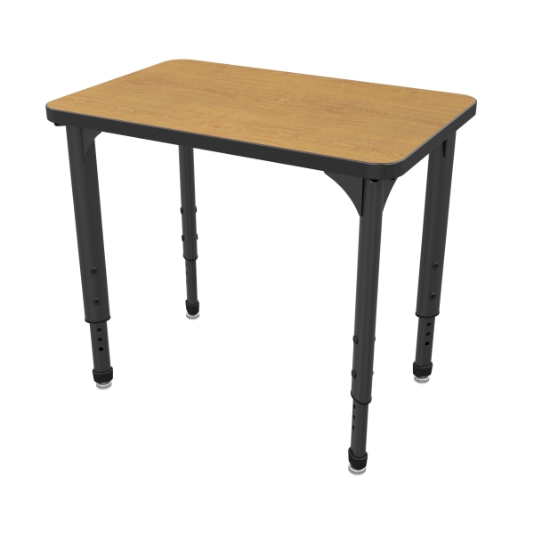 Marco Group Apex™ Series Adjustable 30""W Student Desk Student Desk, Solar Oak/Black -  38-2223-49-BLK