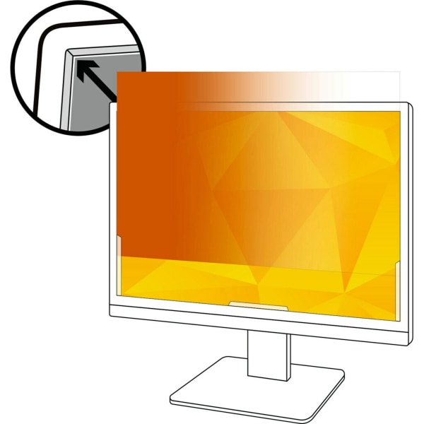 3M Gold Privacy Filter Gold, Glossy - For 23.6 Widescreen LCD Monitor - 16:9 - Scratch Resistant, Dust Resistant