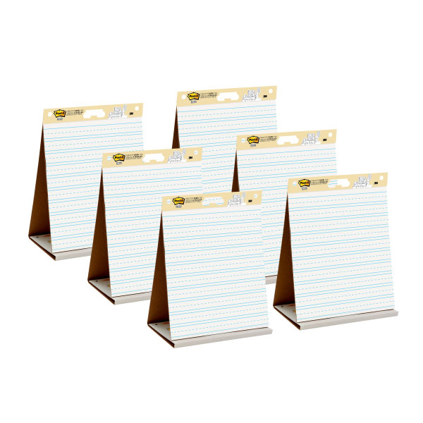  pack of 6 Post-it Tabletop Easel Pad  20  x 23   Primary Lined