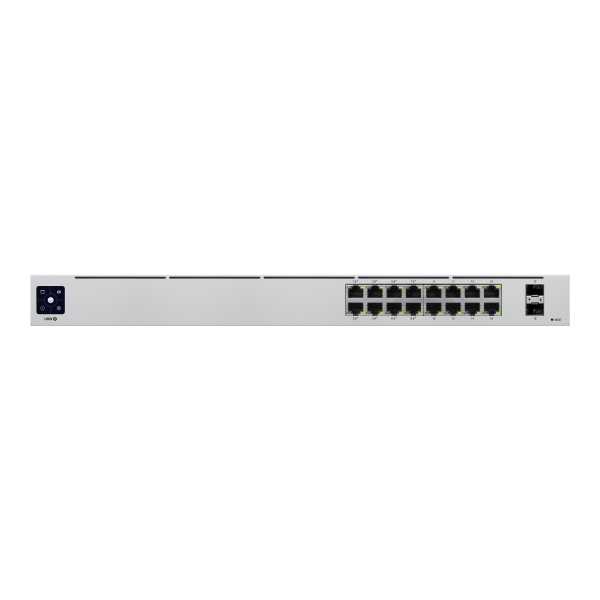 Ubiquiti UniFi Switch USW-16-POE - Switch - managed - 16 x 10/100/1000 (8 PoE+) + 2 x Gigabit SFP - desktop, rack-mountable - PoE+ (42 W)