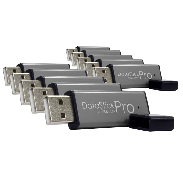 Centon DataStick Pro USB 20 Flash Drives 16GB Gray Pack Of 10 Flash Drives
