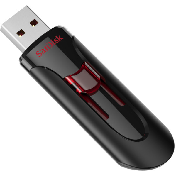 SanDisk® Cruzer Glide USB 3.0 Flash Drive, 64GB, Black