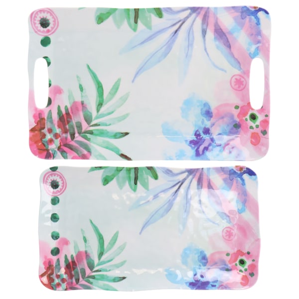 Gibson Tia Mowry Spice Cinnamon Twist 2Piece Melamine Serving Tray Set Multicolor