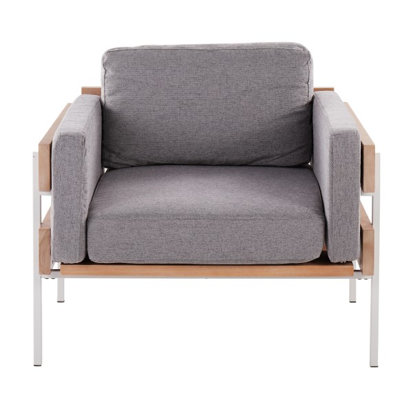 LumiSource Kari Farmhouse Fabric Accent Chair, Light Gray/White/Natural -  CHR-KARI2 WNALGY