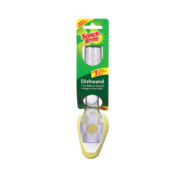65012EA Heavy-Duty Soap-Dispensing Dishwand- 2.5 in. x 9.5 in.- Yellow-White