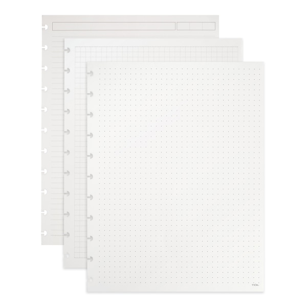 TUL Discbound Notebook Refill Pages, Assorted Ruling, Letter Size, 600 Pages (300 Sheets), White