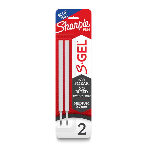 Sharpie SGel Pen Refills Medium Point 07 mm Blue Ink Pack Of 2 Refills