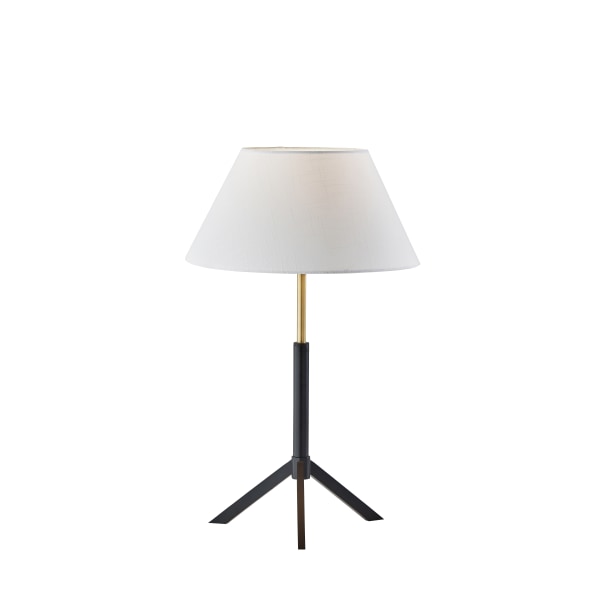 Adesso Harvey Table Lamp, 24""H, White Shade/Black/Brass Base -  3756-01
