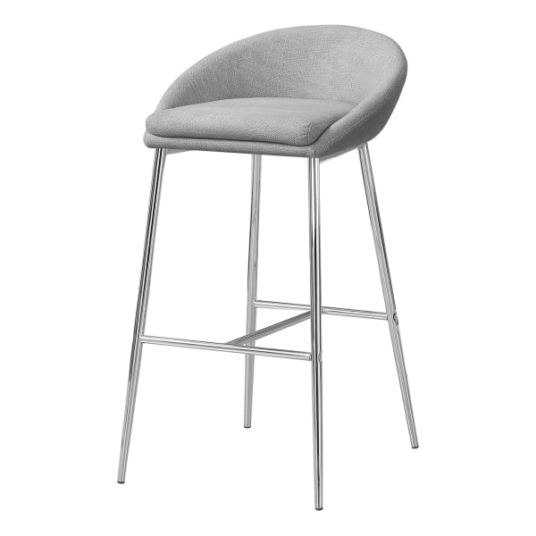 Photos - Chair Monarch Specialties Bar Stools, Gray/Chrome, Pack Of 2 Stools 