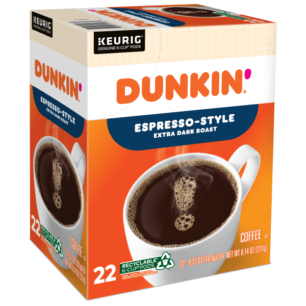 (BBD: 02/24/2023)Dunkin' Donuts Expresso Dark Roast Coffee - Keurig K-Cup Pods - 22ct