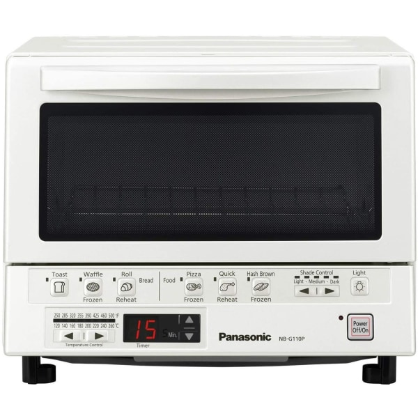 Panasonic FlashXpress 1300 Watt G110PW 4 Slice Toaster Oven With Infrared Heating - 1300 W - Pizza, Bread, Cooking, Toast, Bake, Browning, Reheat, Waf -  NB-G110PW