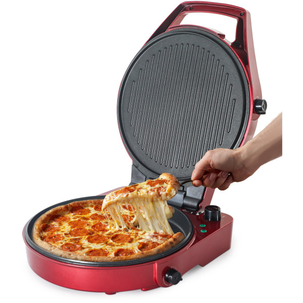 Photos - Kitchen Grill Commercial Chef Multifunction Pizza Maker And Indoor Grill, Red CHPG12R