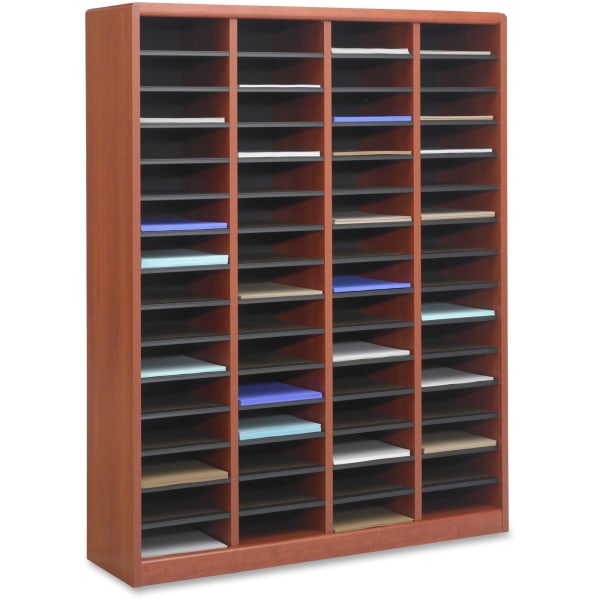 Safco E-Z Stor Light Wood Literature Organizers - 750 x Sheet - 60 Compartment(s) - Compartment Size 3"" x 9"" x 11"" - 52.3"" Height x 40"" Width x 11.8 -  9331CY