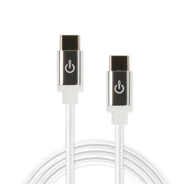 CableLinx Elite USB-C To USB-C Charge And Sync Braided Cable, White - Limitless Innovations USBC-C72-002-GC