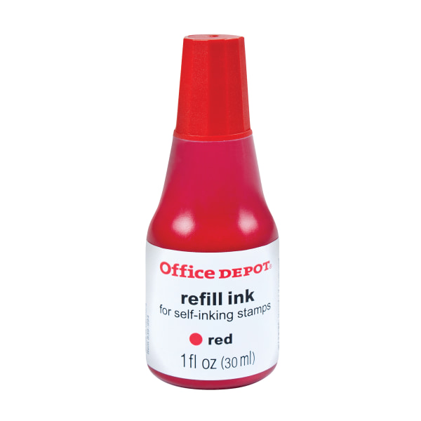 Office Depot Brand SelfInking Refill Ink 1 Oz Red