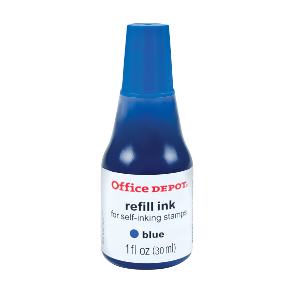 Office Depot Brand SelfInking Refill Ink 1 Oz Blue