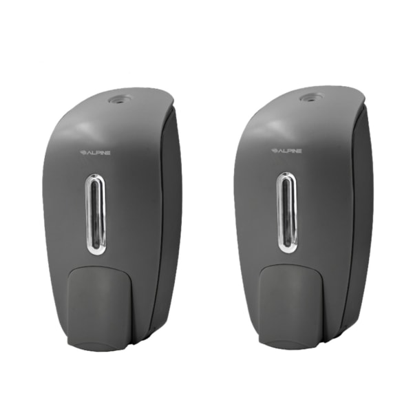 Photos - Other Bathroom Accessories Alpine Wall-Mounted Hand Soap Dispensers, 9-5/8"H x 4-5/8"W x 4-1/8"D, Gray, Pack Of 2 Dispensers ALP425-GRY-2PK 