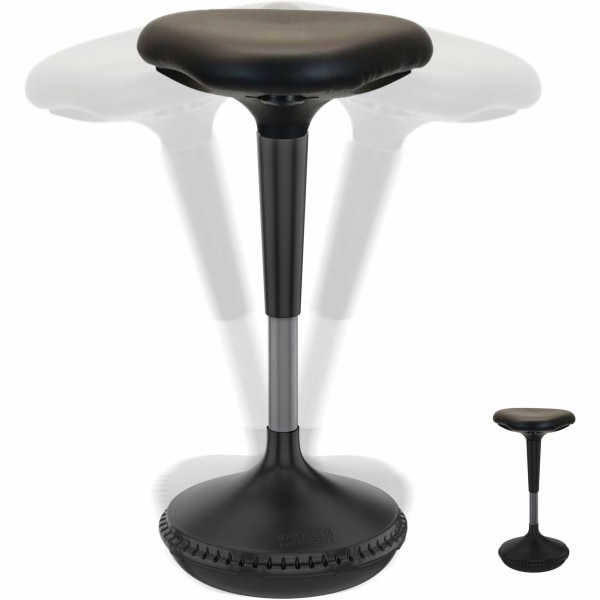 Wobble Stool Standing Desk & Balance Office Stool for Active Sitting Black Saddle Seat Adjustable Height 23-33 Sit Stand Up Perching Chair Uncaged Er