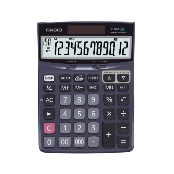 Casio® Check & Correct Desk Calculator, 1.37"" x 5.51"" x 7.51"", Black, DJ120D -  DJ-120D