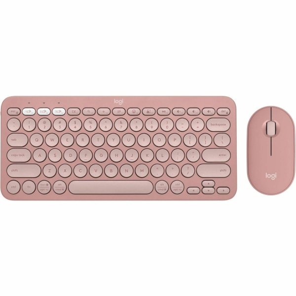 Pebble 2 Combo Wireless Keyboard and Mouse - USB Type A Wireless Bluetooth Keyboard - Tonal Rose - USB Type A Wireless Bluetooth Mouse