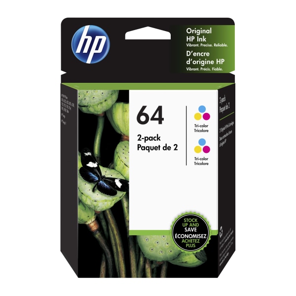 UPC 194441328080 product image for HP 64 Tri-Color Ink Cartridges, Pack Of 2, 6ZA55AN | upcitemdb.com