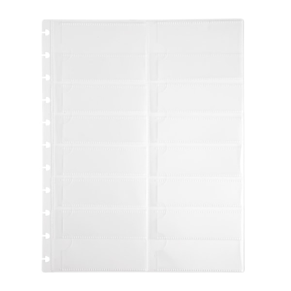 TUL Discbound Notebook Business Card Pages, Letter Size, Clear, 14 Pockets Per Page, Pack Of 3 Pages