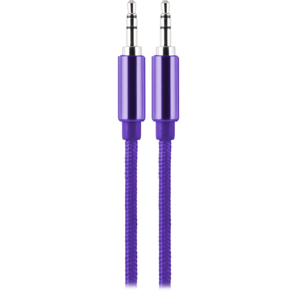 Ativa Braided 35 mm Auxiliary Audio Cables 3 Purple Pack Of 4 Cables 53854