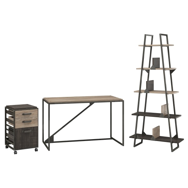 Bush Furniture Refinery Industrial Desk With A Frame Bookshelf And Mobile File Cabinet 847130