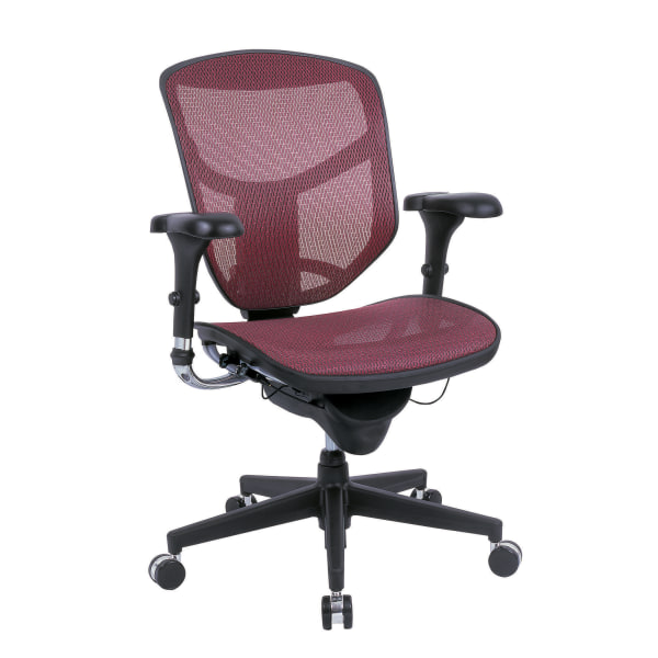 WorkPro® Quantum 9000 Series Ergonomic Mesh/Mesh Mid-Back Chair, Black/Red, BIFMA Compliant -  QUANTUM-RED