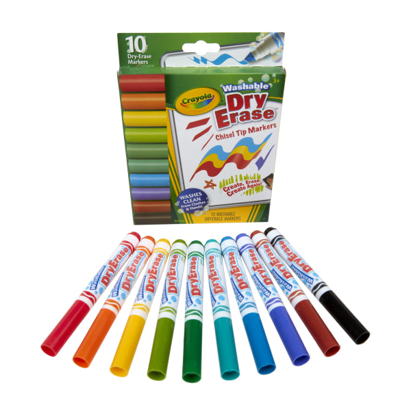 UPC 071662077334 product image for Crayola Dura-Wedge Tip Dry-Erase Washable Markers, Chisel Tip, Assorted Ink Colo | upcitemdb.com