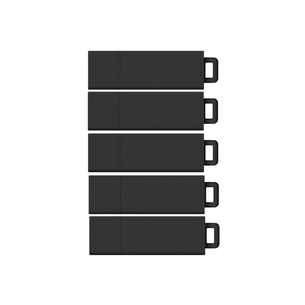 Centon DataStick Pro USB 20 Flash Drives 8GB Sport Black Pack Of 5 Flash Drives DSW8GB5PK