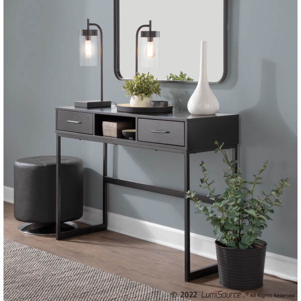 LumiSource Franklin Contemporary Console Table, 32""H x 43-1/2""W x 15-1/2""D, Black -  TBC-FRANKLIN BKBK