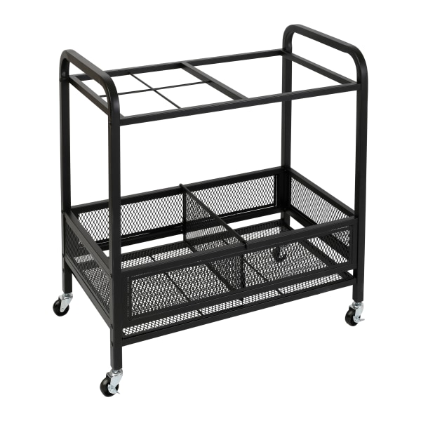 UPC 847539098388 product image for Honey Can Do Metal Garage Storage Cart With Wheels, Black | upcitemdb.com