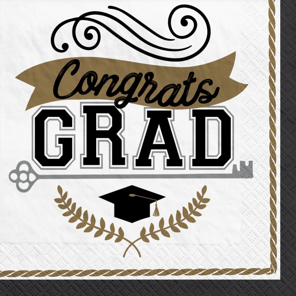 UPC 192937227398 product image for Amscan 712738 Graduation Achievement Is Key Lunch Napkins, 6-1/2