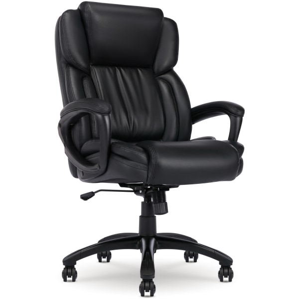 Serta Garret Ergonomic Bonded Leather High-Back Executive Chair, Space Black