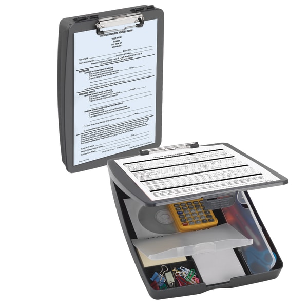 UPC 735854103330 product image for Office Depot� Brand Form Holder Storage Clipboard Box, Charcoal | upcitemdb.com
