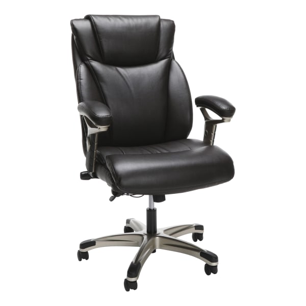 OFM Essentials Ergonomic Bonded Leather High-Back Chair, Brown/Black -  ESS-6046-BRN