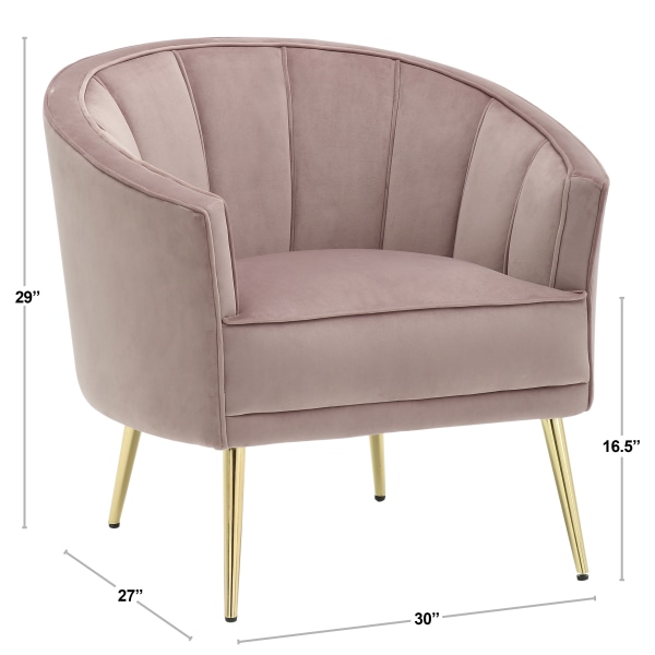 LumiSource Tania Accent Chair, Gold/Pink -  CHR-TANIA AU+PK