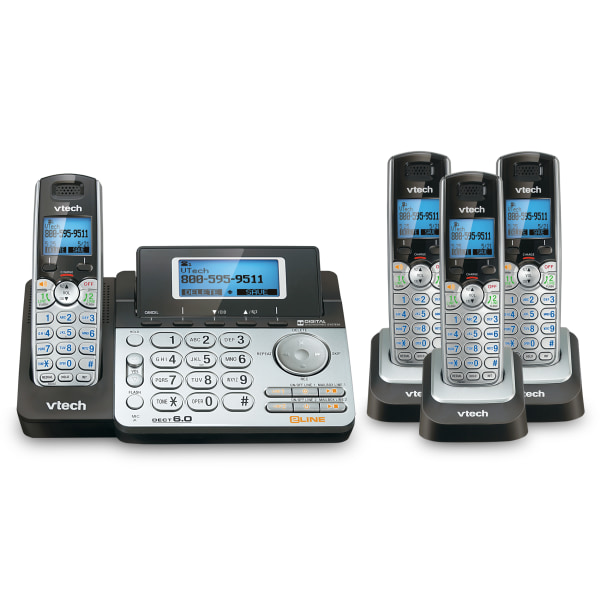 VTech® DS6151 2-Line 4 Handset DECT 6.0 Expandable Cordless Phone Bundle with Digital Answering System -  80-1293-00
