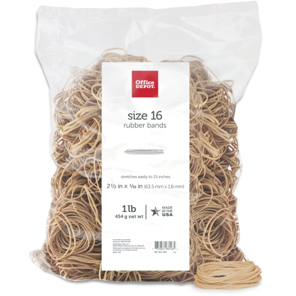 Office Depot Brand Rubber Bands 16 2 12 x 116 Crepe 1Lb Bag