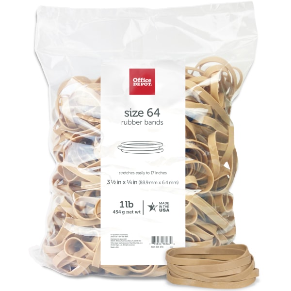 Office Depot Brand Rubber Bands 64 3 12 x 14 Crepe 1Lb Bag