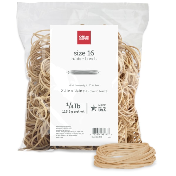 Office Depot Brand Rubber Bands 16 2 12 x 116 14 Lb Bag