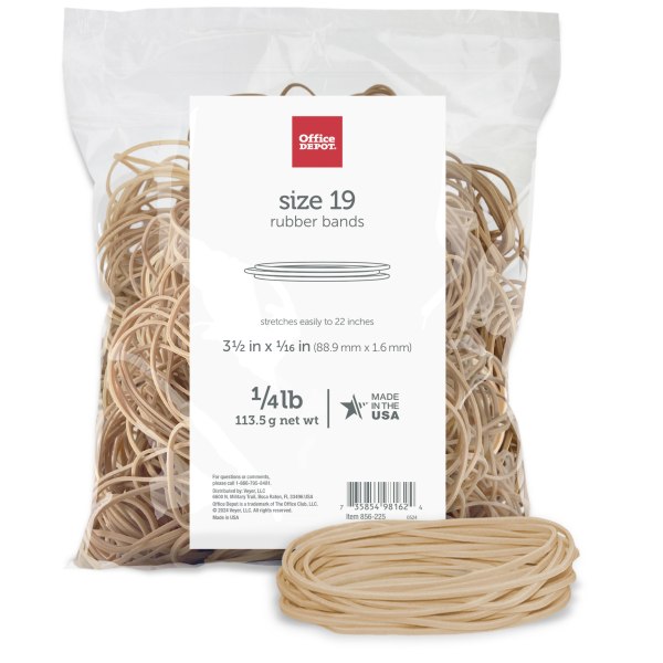 Office Depot Brand Rubber Bands 19 3 12 x 116 14 Lb Bag