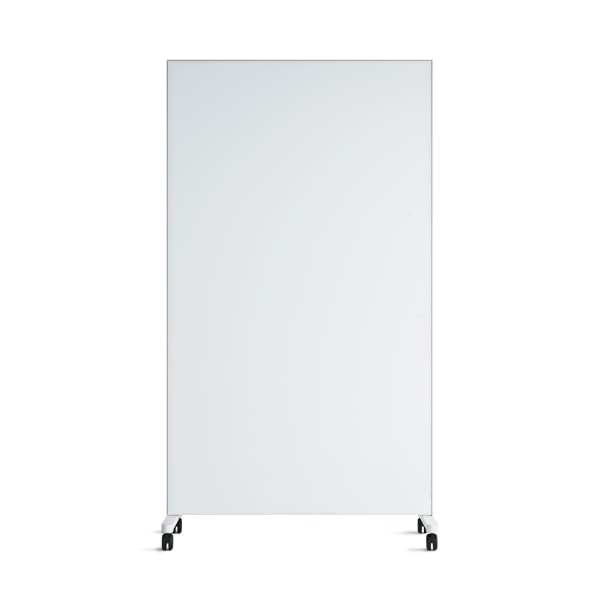 U Brands Double-Sided Magnetic Glass Mobile Dry-Erase Whiteboard Floor Easel, 72 x 42, Metal Frame With White Finish