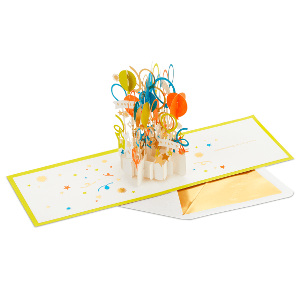 Hallmark Paper Wonder Card, 7-1/4" x 5", Big-Time Celebration Balloons