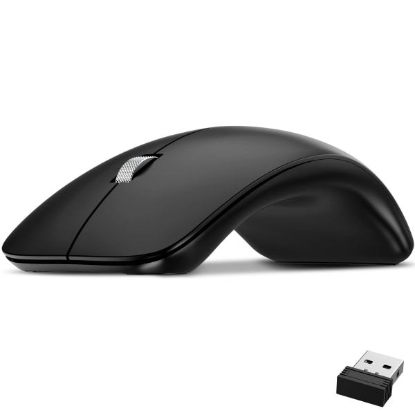 Delton S10 Curved Ergonomic Wireless Mouse, 2.4GHz Usb Mouse (DMERGS10-wb) - Black