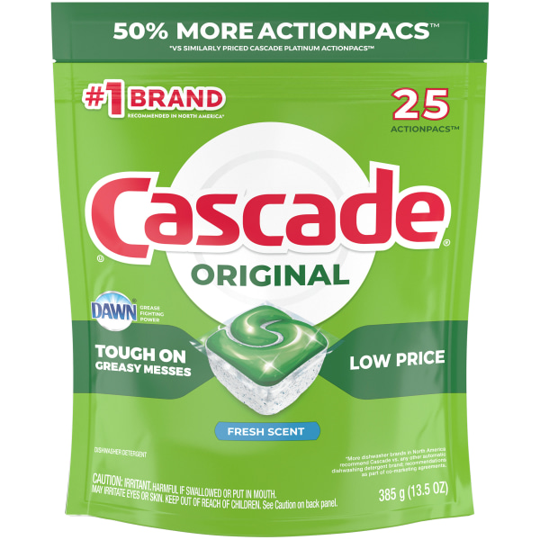 UPC 037000806752 product image for Cascade® ActionPacs™ Dishwasher Detergent Pods, Fresh Scent, Pack Of 25 | upcitemdb.com