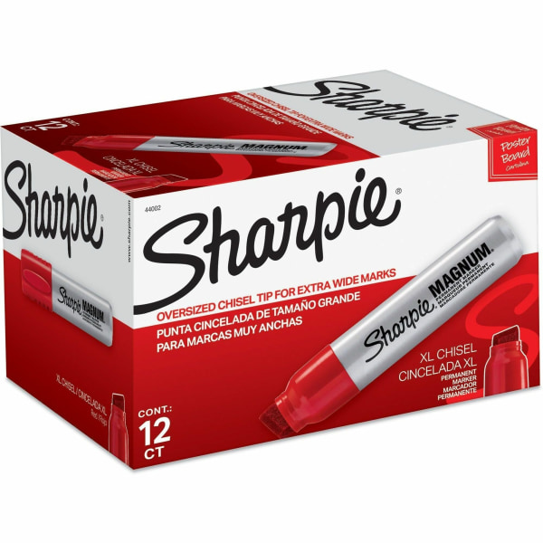 Sharpie Magnum Permanent Marker - Jumbo Marker Point - 15.875 mm Marker Point Size - Chisel Marker Point Style - 44002BX