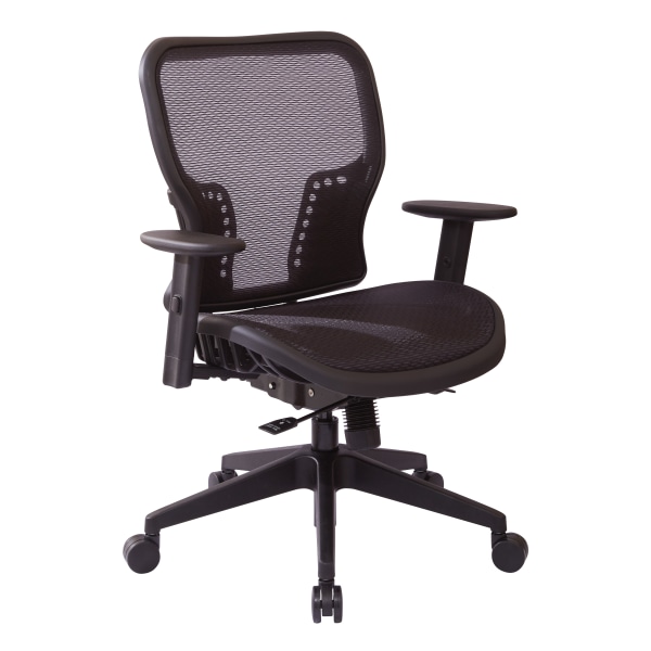 Office Star Space Seating Air Grid Executive Mid-Back Chair, Black