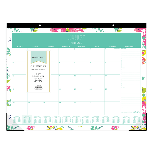 Desk Pad Planning Calendar DD Peyton White - 22x17 AY26-27 Monthly